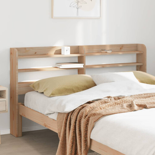 Berkfield Headboard with Shelves 150 cm Solid Wood Pine