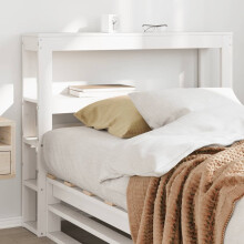 Berkfield Headboard with Shelves White 75 cm Solid Wood Pine