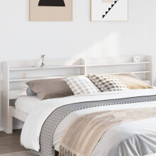 Berkfield Headboard with Shelves White 180 cm Solid Wood Pine