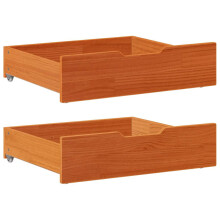 Berkfield Under-Bed Drawers 2 pcs Wax Brown 65x55x17 cm Solid Wood Pine