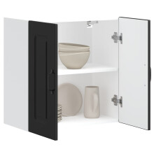 Berkfield Kitchen Wall Cabinet Kalmar Black Engineered Wood