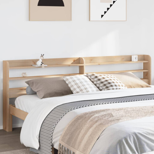 Berkfield Headboard with Shelves 200 cm Solid Wood Pine
