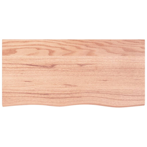 Berkfield Bathroom Countertop Light Brown 100x50x2 cm Treated Solid Wood 2