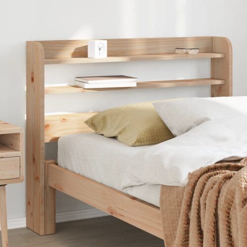 Berkfield Headboard with Shelves 90 cm Solid Wood Pine
