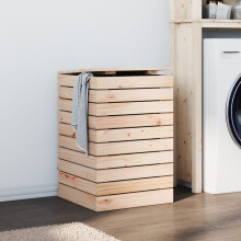 Berkfield Laundry Basket 44x44x66 cm Solid Wood Pine