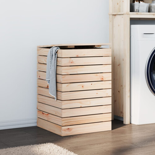 Berkfield Laundry Basket 44x44x66 cm Solid Wood Pine