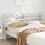 Berkfield Headboard with Shelves White 150 cm Solid Wood Pine 1