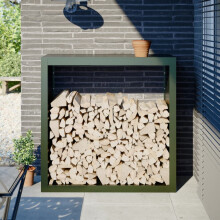 Berkfield Firewood Rack Green 100x40x100 cm Steel