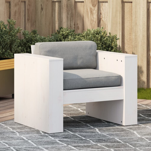 Berkfield Garden Sofa White 79x60x62 cm Solid Wood Pine