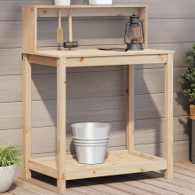 Berkfield Potting Table with Shelves 82.5x50x109.5 cm Solid Wood Pine