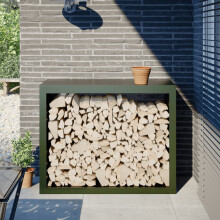 Berkfield Firewood Rack Green 100x40x80 cm Steel