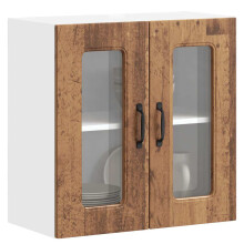 Berkfield Kitchen Wall Cabinet with Glass Door Kalmar Old Wood Engineered Wood