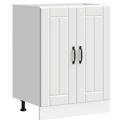 Berkfield Sink Base Cabinet Lucca White Engineered Wood