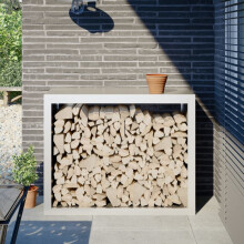 Berkfield Firewood Rack White 100x40x80 cm Steel