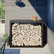 Berkfield Firewood Rack Black 100x40x80 cm Steel
