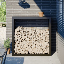 Berkfield Firewood Rack Black 100x40x100 cm Steel