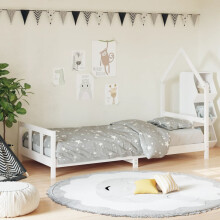Berkfield Kids Bed Frame White 90x200 cm Solid Wood Pine