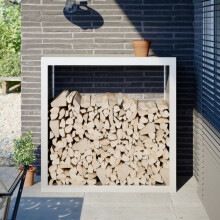 Berkfield Firewood Rack White 100x40x100 cm Steel