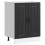 Berkfield Sink Base Cabinet Lucca Black Engineered Wood 1