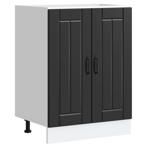 Berkfield Sink Base Cabinet Lucca Black Engineered Wood