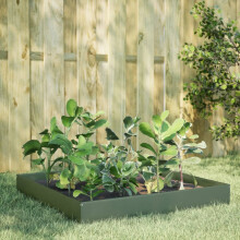 Berkfield Garden Raised Bed Olive green 100x100x26 cm Steel