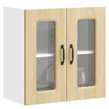 Berkfield Kitchen Wall Cabinet with Glass Door Kalmar Sonoma Oak Engineered Wood