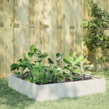 Berkfield Garden Raised Bed White 100x100x33.5 cm Steel