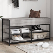 Berkfield Shoe Bench Grey Sonoma 100x42.5x50 cm Engineered Wood
