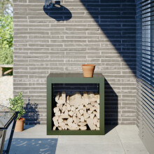 Berkfield Firewood Rack Green 60x40x60 cm Steel