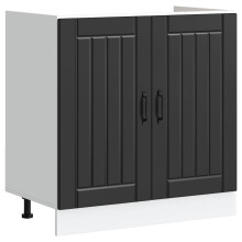 Berkfield Sink Base Cabinet Lucca Black Engineered Wood