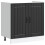 Berkfield Sink Base Cabinet Lucca Black Engineered Wood 1