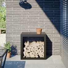 Berkfield Firewood Rack Black 60x40x60 cm Steel