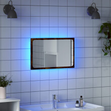 Berkfield LED Bathroom Mirror Sonoma Oak 60x8.5x38 cm Engineered Wood