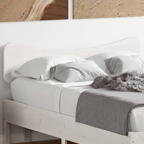 Berkfield Headboard White 135 cm Solid Wood Pine