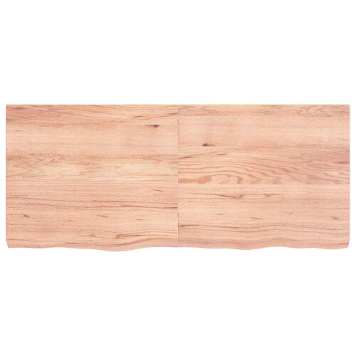 Berkfield Bathroom Countertop Light Brown 140x60x(2-6)cm Treated Solid Wood 2