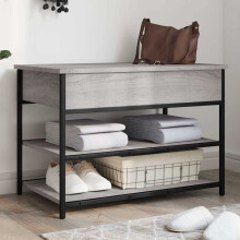Berkfield Shoe Bench Grey Sonoma 70x42.5x50 cm Engineered Wood