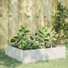 Berkfield Garden Raised Bed White 100x100x25 cm Steel