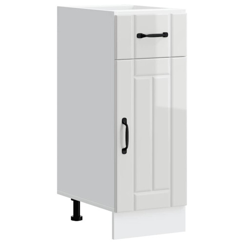 Berkfield Kitchen Base Cabinet Lucca High Gloss White Engineered Wood
