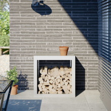 Berkfield Firewood Rack White 60x40x60 cm Steel