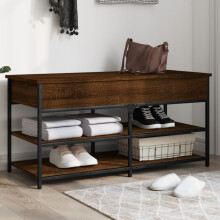 Berkfield Shoe Bench Brown Oak 100x42.5x50 cm Engineered Wood