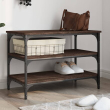 Berkfield Shoe Bench Brown Oak 70x38.5x49 cm Engineered Wood