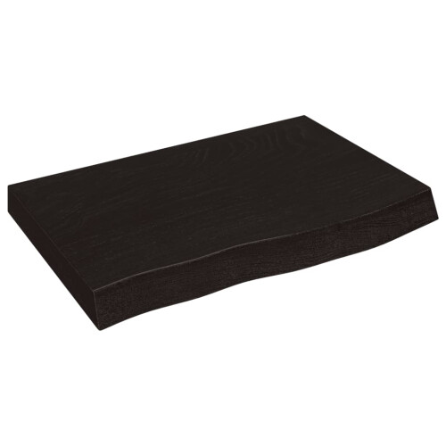 Berkfield Bathroom Countertop Dark Brown 60x50x(2-4) cm Treated Solid Wood 1