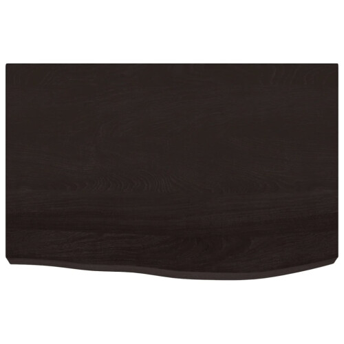 Berkfield Bathroom Countertop Dark Brown 60x50x(2-4) cm Treated Solid Wood 2