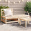 Berkfield Garden Sofa Armless with Footstool Solid Wood Pine 1