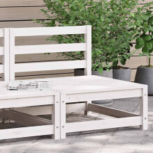 Berkfield Garden Sofa Armless White 70x70x67 cm Solid Wood Pine