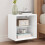 Berkfield Bedside Cabinets with LED Lights Wall-mounted 2 pcs White 1