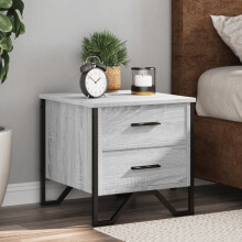 Berkfield Bedside Cabinets 2 pcs Grey Sonoma 40x41x40 cm Engineered Wood