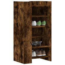 Berkfield Shoe Cabinet Smoked Oak 52x37.5x100 cm Engineered Wood