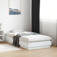 Berkfield Bed Frame without Mattress White 75x190 cm Small Single Engineered Wood