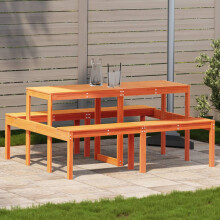 Berkfield Picnic Table Wax Brown 160x134x75 cm Solid Wood Pine